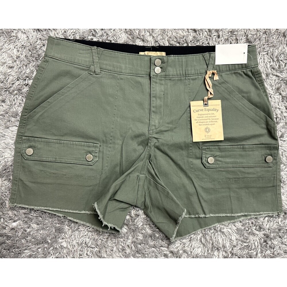 Democracy Women's AB Tech High Rise Cargo Shorts Green plus Size 24W